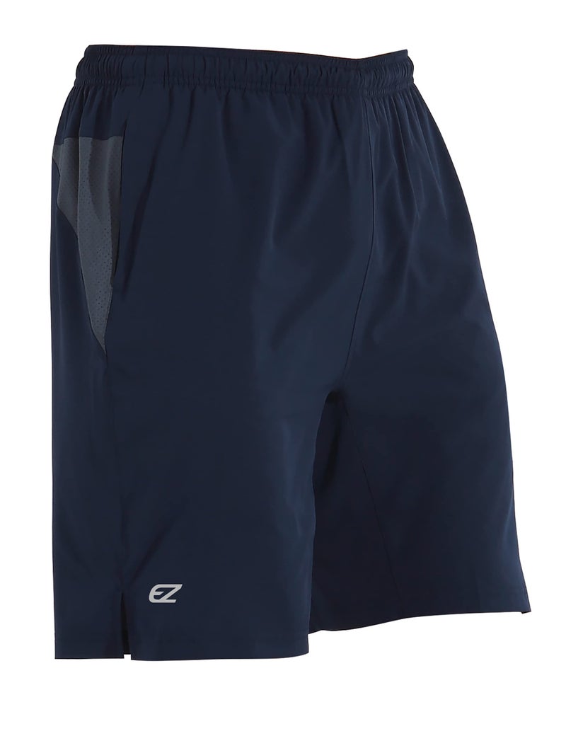 EZRUN Mens 9 Inch Lightweight Running Workout Shorts with Liner Loose-Fit Gym Shorts for Men with Zipper Pockets(Blue,L) - Image 2
